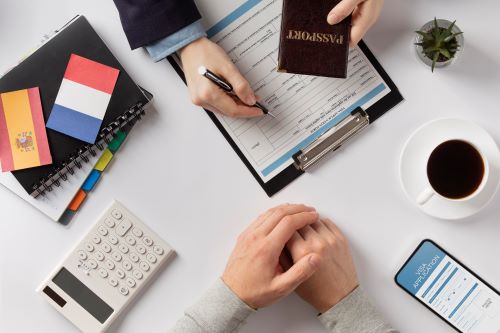 visa-application-composition-with-france-spain-flag